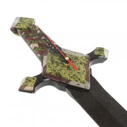 Часы настенные "Меч" из креноида и змеевика 77х20х4,5 см