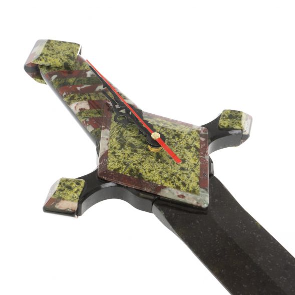 Часы настенные &amp;quot;Меч&amp;quot; из креноида и змеевика 77х20х4,5 см 127700