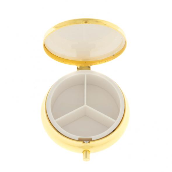 Таблетница на 3 отсека камень жельбертит цвет золото 127856