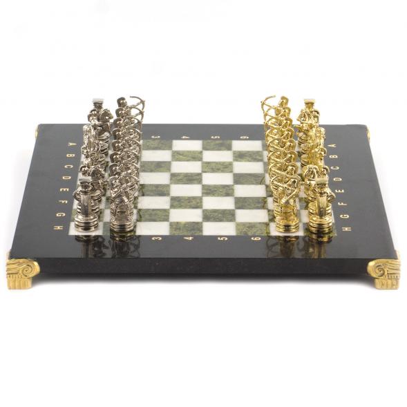 Шахматы &amp;quot;Лучники&amp;quot; доска 28х28 см мрамор змеевик 119372