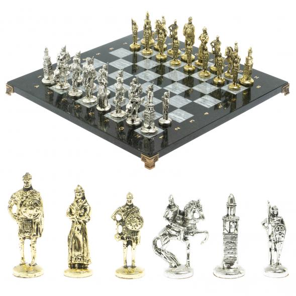 Шахматы подарочные &amp;quot;Русь&amp;quot; доска 40х40 см из серого мрамора 128245