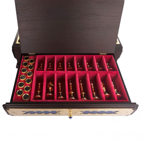 Подарочный набор шахматы и шашки &amp;quot;Царские&amp;quot; из лазурита 121085