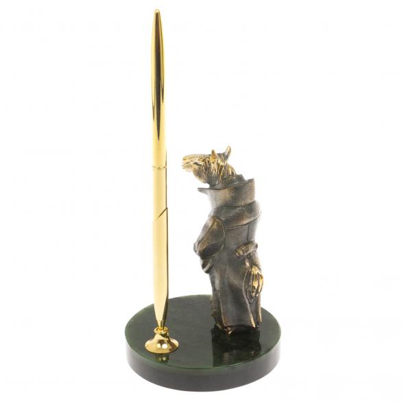 Подставка под ручку &amp;quot;Конь в пальто&amp;quot; камень нефрит 129775