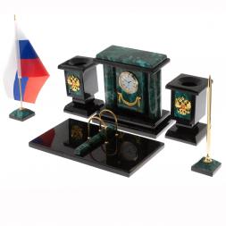 Настольный набор "Премьер" из змеевика