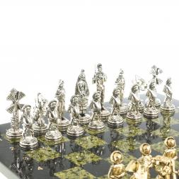 Шахматы &amp;quot;Дон Кихот&amp;quot; доска 40х40 см камень змеевик