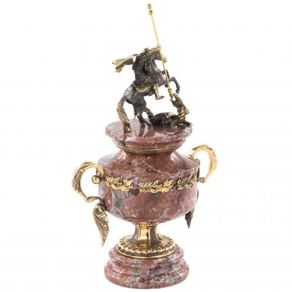 Бронзовый кубок &amp;quot;Георгий Победоносец&amp;quot; камень креноид 113820