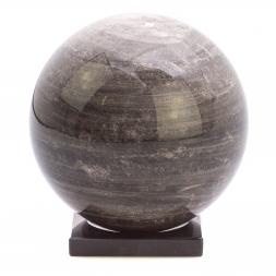Шар из серого обсидиана 12 см на подставке