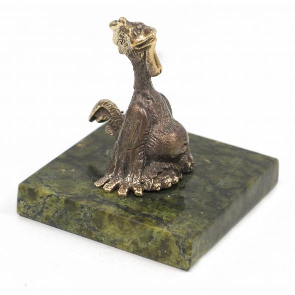 Статуэтка &amp;quot;Петух обжора&amp;quot; бронза змеевик 117299