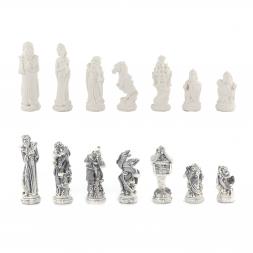 Шахматы "Русские народные сказки" доска из камня 44х44 см