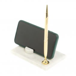 Подставка под телефон из белого мрамора