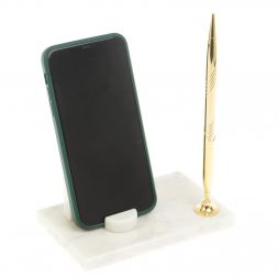 Подставка под телефон из белого мрамора