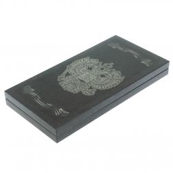 Каменные нарды с гравировкой " Герб РФ" из габбро-диабаза