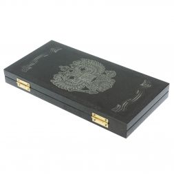 Каменные нарды с гравировкой " Герб РФ" из габбро-диабаза