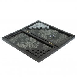 Каменные нарды с гравировкой " Герб РФ" из габбро-диабаза