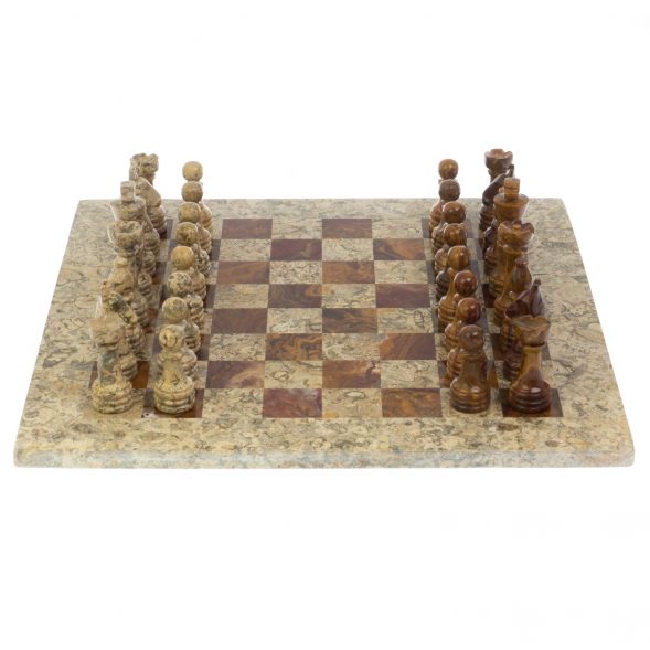 Каменные шахматы &amp;quot;Дебют&amp;quot; 38х38 см оникс ракушечник 128999