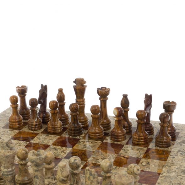 Каменные шахматы &amp;quot;Дебют&amp;quot; 38х38 см оникс ракушечник 128999