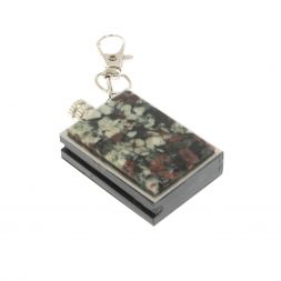 Брелок огниво &amp;quot;Вечная спичка&amp;quot; с накладкой из камня эвдиалит 2,8х1,3х5 см