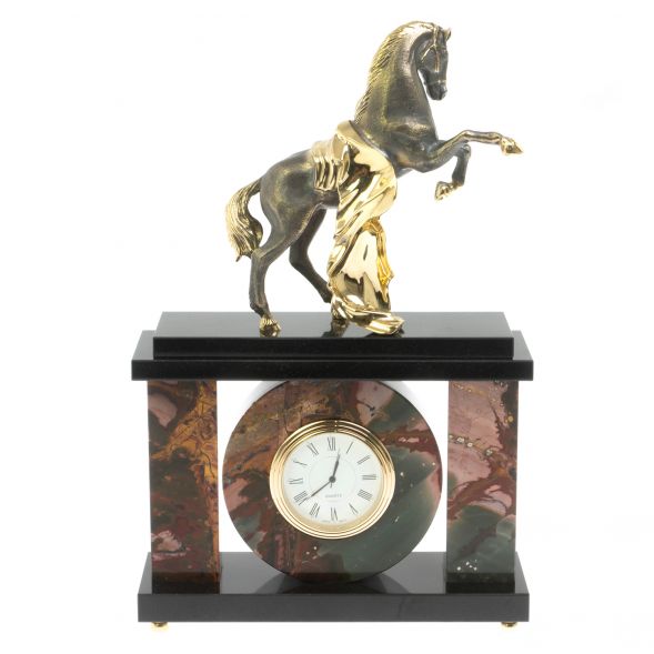 Часы &amp;quot;Конь с попоной&amp;quot; из яшмы 129422