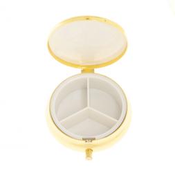 Таблетница на 3 отсека камень соколиный глаз цвет золото