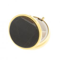 Таблетница на 3 отсека камень соколиный глаз цвет золото