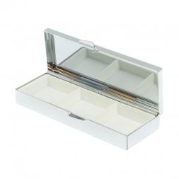 Таблетница на 3 отделения камень парагонит цвет серебро