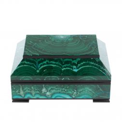 Ларец из малахита с хризоколлой "Желание" 13х9х6,5 см