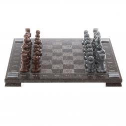 Шахматы с гравировкой "Турнирные" доска 36х36 змеевик, мрамор, лемезит