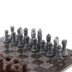 Шахматы с гравировкой "Турнирные" доска 36х36 змеевик, мрамор, лемезит