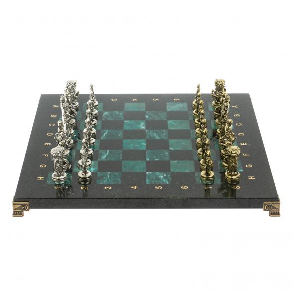 Шахматы &amp;quot;Рыцари&amp;quot; доска 36х36 шабровский змеевик 128163