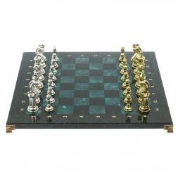 Шахматы "Стаунтон" доска 40х40 см из змеевика