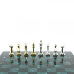 Шахматы "Стаунтон" доска 40х40 см из змеевика