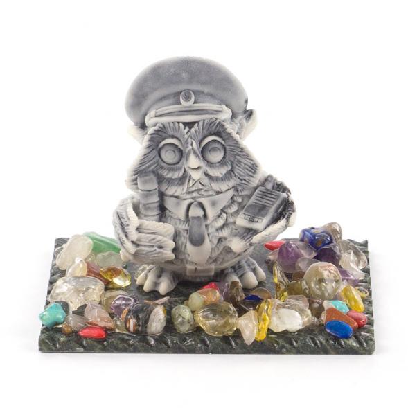 Сувенир &amp;quot;Филин гаишник&amp;quot; из мрамолита 119469