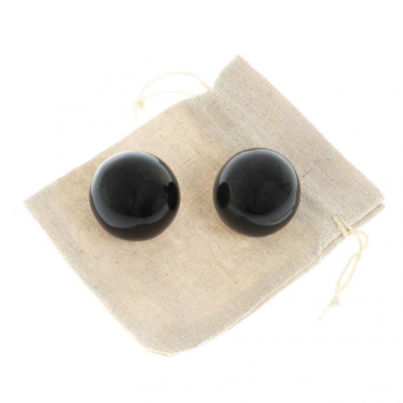 Шары массажные 3,5 см из черного обсидиана 128329