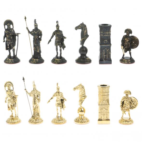 Шахматы &amp;quot;Спарта&amp;quot; из бронзы и змеевика доска 40х40 см 128481