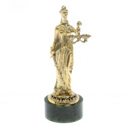 Статуэтка &amp;quot;Фемида&amp;quot; на подставке из нефрита 5,5х5,5х16 см