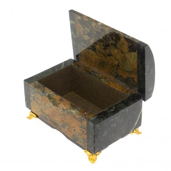 Шкатулка &amp;quot;Сундук&amp;quot; из лиственита и змеевика 129777