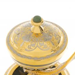 Икорница &amp;quot;Стерлядка&amp;quot; из нефрита Златоуст