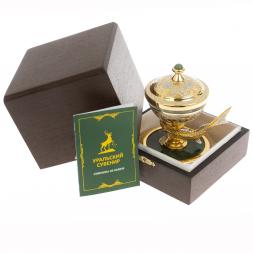 Икорница &amp;quot;Стерлядка&amp;quot; из нефрита Златоуст