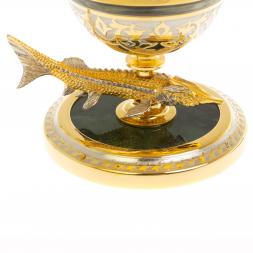 Икорница &amp;quot;Стерлядка&amp;quot; из нефрита Златоуст