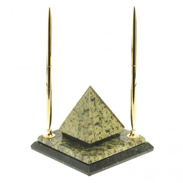 Визитница &amp;quot;Пирамида&amp;quot; из змеевика 12,5х12,5х10 см 122820