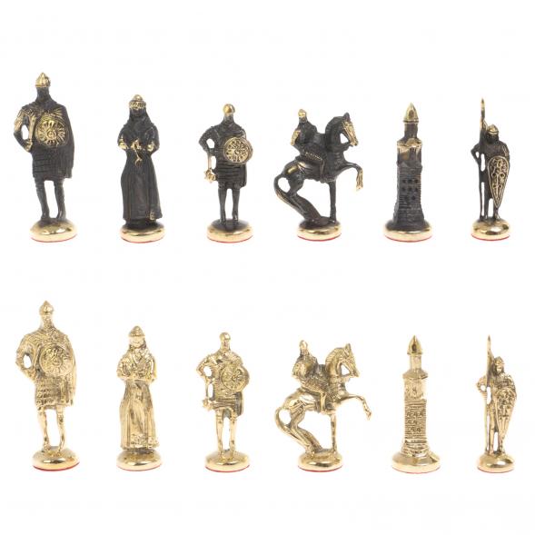 Шахматы бронзовые &amp;quot;Русские&amp;quot; 40х40 см мрамор шабровский змеевик 126833