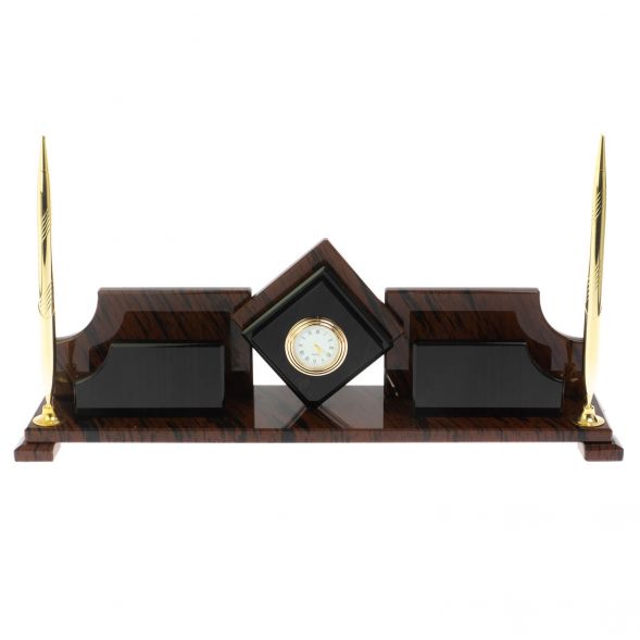 Настольный набор &amp;quot;Ромб&amp;quot; из обсидиана 128704