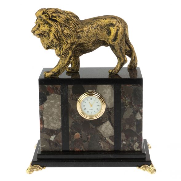 Часы &amp;quot;Лев&amp;quot; из конгломерата 128780