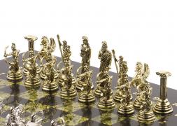 Шахматы подарочные &amp;quot;Римские лучники&amp;quot; 28х28 см из змеевика