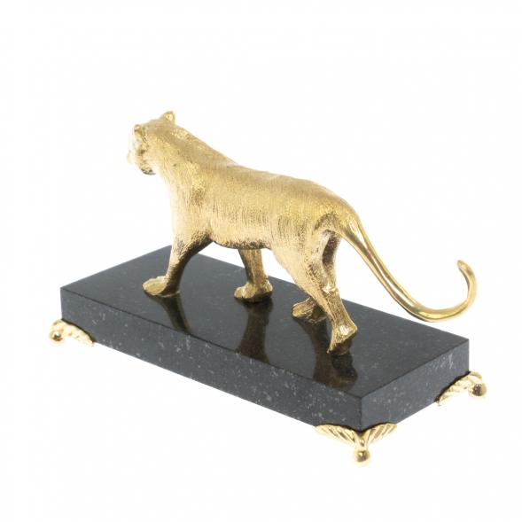 Статуэтка из бронзы &amp;quot;Пума&amp;quot; на подставке из камня долерит 123480