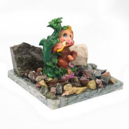 Сувенир &amp;quot;Обезьянка с бананом №4&amp;quot; змеевик