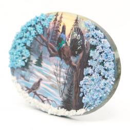 Панно из камня на подставке &amp;quot;Глухари&amp;quot;