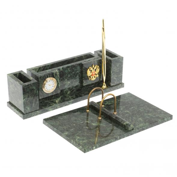 Настольный набор &amp;quot;Люкс&amp;quot; из шабровского змеевика 127144