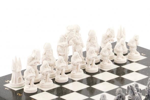 Шахматы из мрамора и змеевика &amp;quot;Средневековье&amp;quot; доска 40х40 см 119902