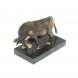 Бронзовая фигурка &amp;quot;Бык&amp;quot; на подставке из камня змеевик 121338